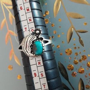 Blue turquoise sterling silver ring